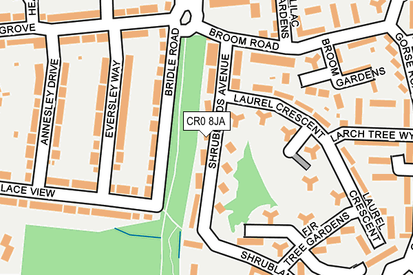 CR0 8JA map - OS OpenMap – Local (Ordnance Survey)
