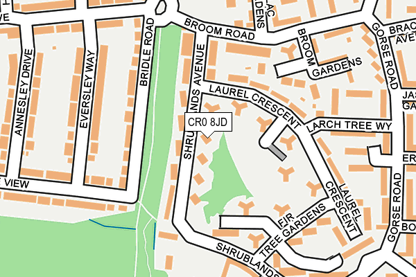 CR0 8JD map - OS OpenMap – Local (Ordnance Survey)