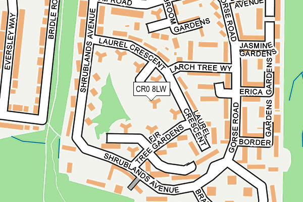 CR0 8LW map - OS OpenMap – Local (Ordnance Survey)