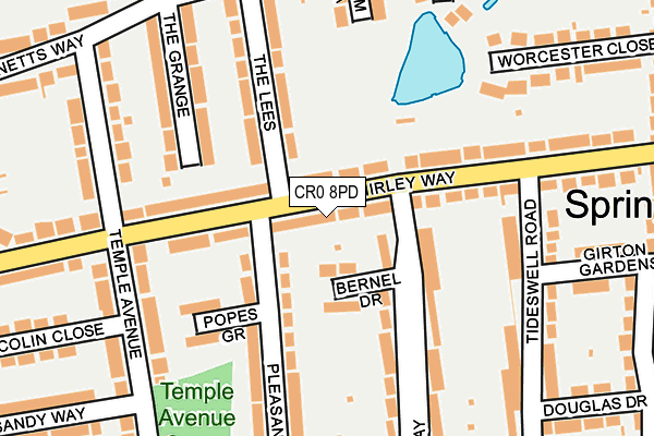 CR0 8PD map - OS OpenMap – Local (Ordnance Survey)