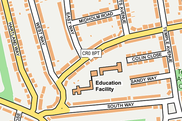 CR0 8PT map - OS OpenMap – Local (Ordnance Survey)