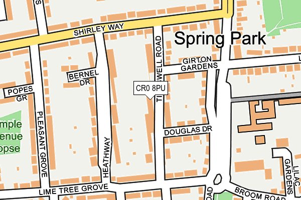 CR0 8PU map - OS OpenMap – Local (Ordnance Survey)