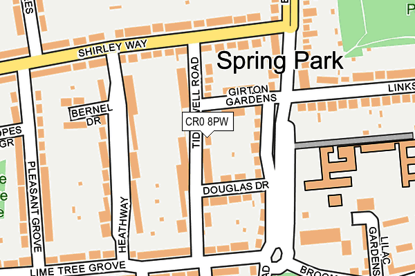 CR0 8PW map - OS OpenMap – Local (Ordnance Survey)