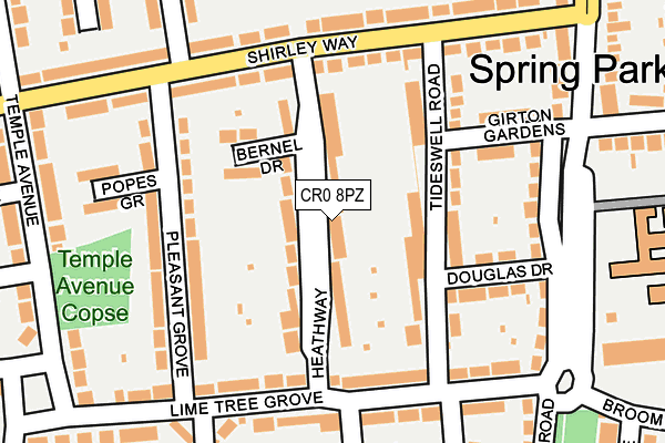 CR0 8PZ map - OS OpenMap – Local (Ordnance Survey)