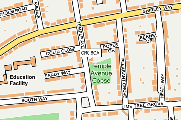 CR0 8QA map - OS OpenMap – Local (Ordnance Survey)