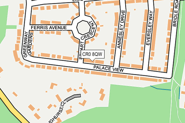 CR0 8QW map - OS OpenMap – Local (Ordnance Survey)