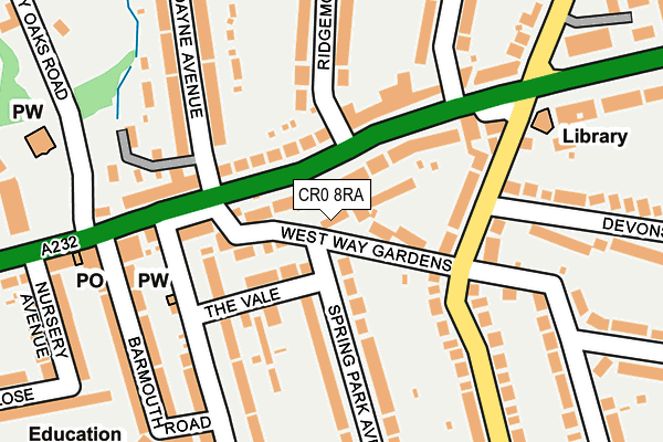 CR0 8RA map - OS OpenMap – Local (Ordnance Survey)