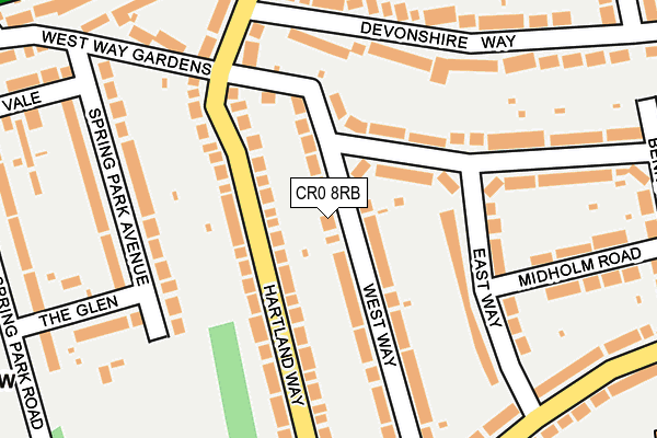 CR0 8RB map - OS OpenMap – Local (Ordnance Survey)