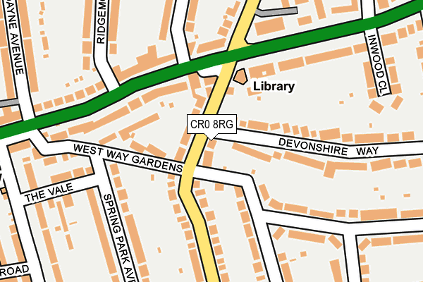 CR0 8RG map - OS OpenMap – Local (Ordnance Survey)