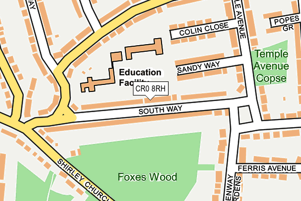 CR0 8RH map - OS OpenMap – Local (Ordnance Survey)