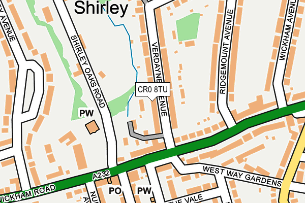 CR0 8TU map - OS OpenMap – Local (Ordnance Survey)