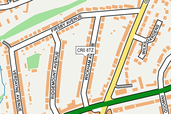 CR0 8TZ map - OS OpenMap – Local (Ordnance Survey)