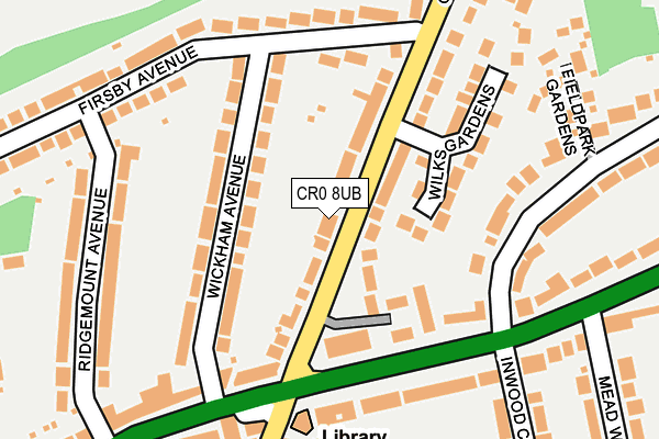 CR0 8UB map - OS OpenMap – Local (Ordnance Survey)