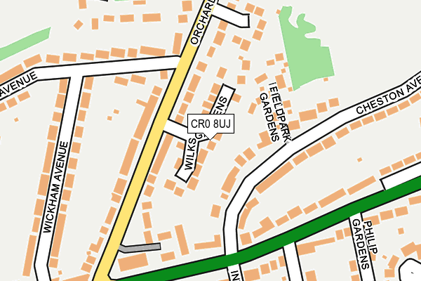 CR0 8UJ map - OS OpenMap – Local (Ordnance Survey)