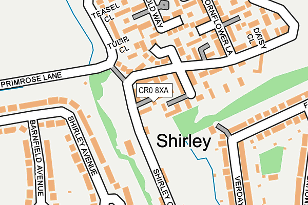 CR0 8XA map - OS OpenMap – Local (Ordnance Survey)