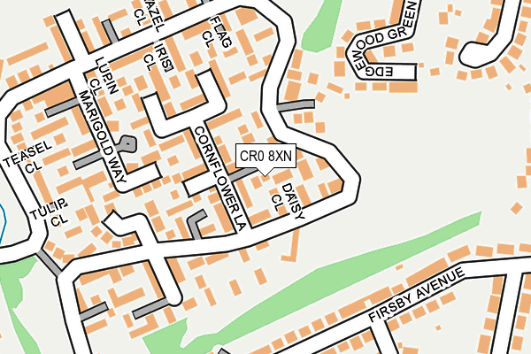 CR0 8XN map - OS OpenMap – Local (Ordnance Survey)