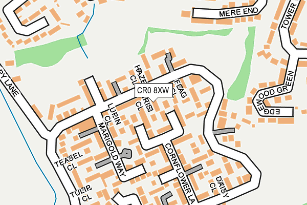 CR0 8XW map - OS OpenMap – Local (Ordnance Survey)