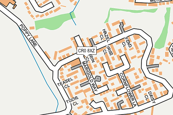 CR0 8XZ map - OS OpenMap – Local (Ordnance Survey)