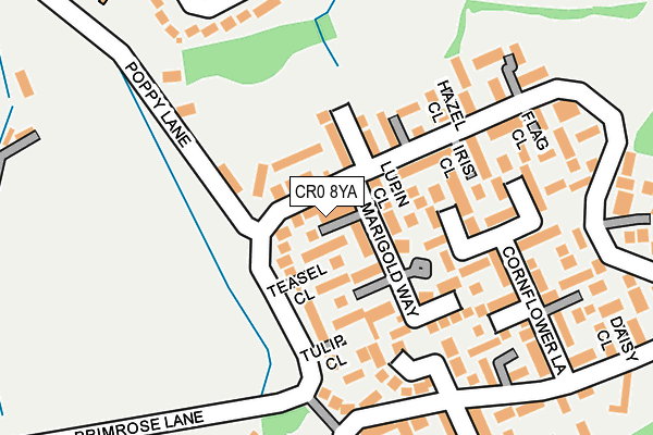 CR0 8YA map - OS OpenMap – Local (Ordnance Survey)