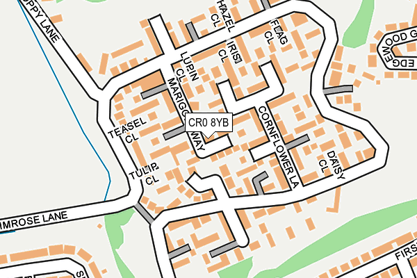 CR0 8YB map - OS OpenMap – Local (Ordnance Survey)