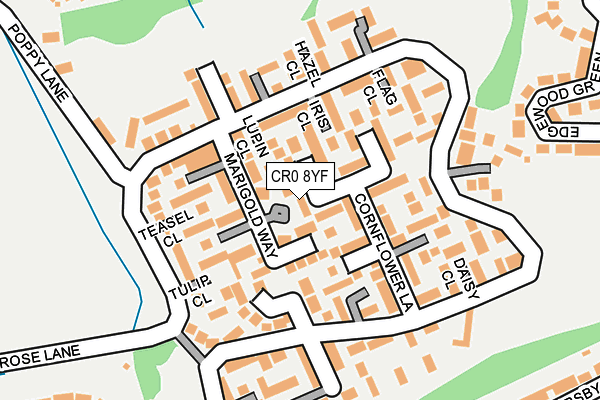 CR0 8YF map - OS OpenMap – Local (Ordnance Survey)