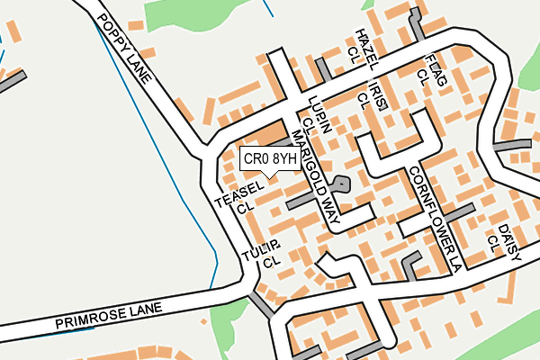 CR0 8YH map - OS OpenMap – Local (Ordnance Survey)