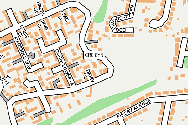 CR0 8YN map - OS OpenMap – Local (Ordnance Survey)