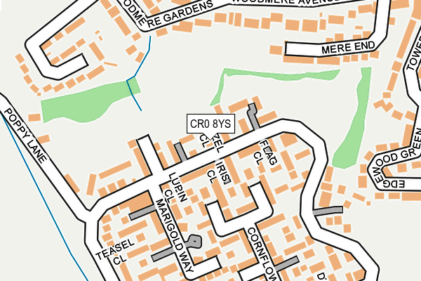 CR0 8YS map - OS OpenMap – Local (Ordnance Survey)