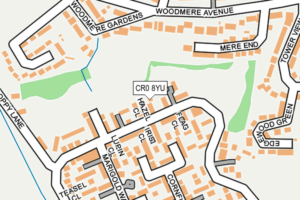 CR0 8YU map - OS OpenMap – Local (Ordnance Survey)