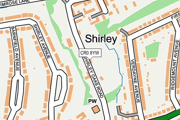 CR0 8YW map - OS OpenMap – Local (Ordnance Survey)