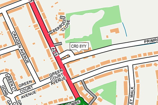 CR0 8YY map - OS OpenMap – Local (Ordnance Survey)