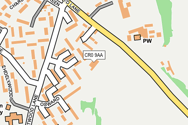 CR0 9AA map - OS OpenMap – Local (Ordnance Survey)