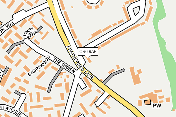 CR0 9AF map - OS OpenMap – Local (Ordnance Survey)