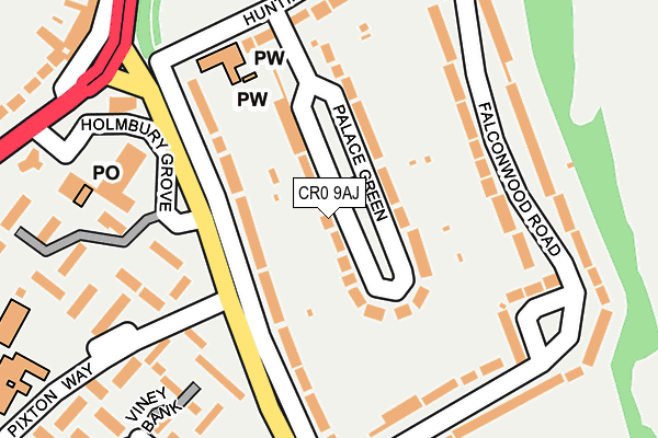 CR0 9AJ map - OS OpenMap – Local (Ordnance Survey)
