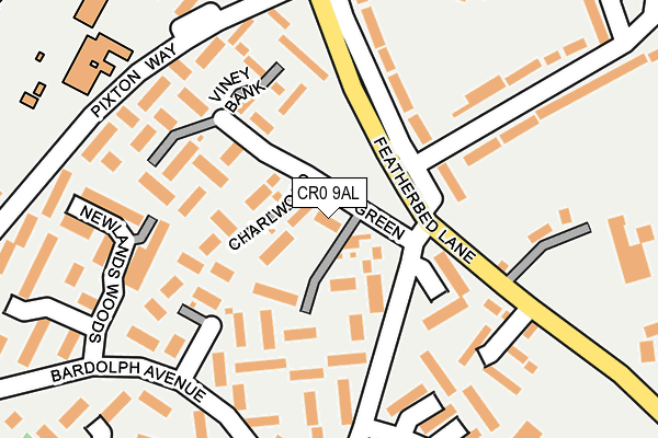 CR0 9AL map - OS OpenMap – Local (Ordnance Survey)