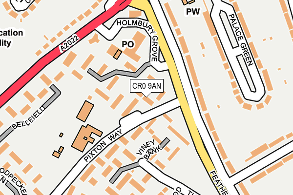 CR0 9AN map - OS OpenMap – Local (Ordnance Survey)