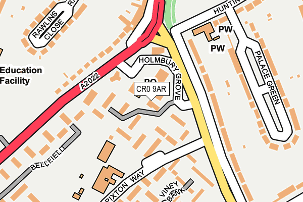 CR0 9AR map - OS OpenMap – Local (Ordnance Survey)