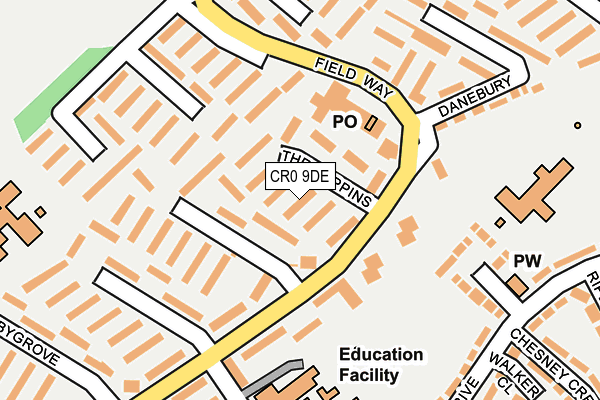 CR0 9DE map - OS OpenMap – Local (Ordnance Survey)