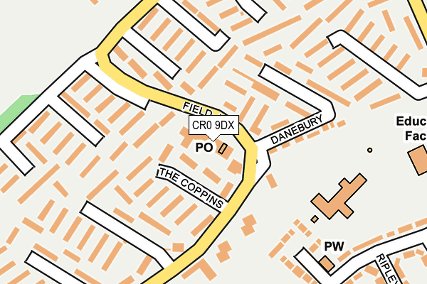 CR0 9DX map - OS OpenMap – Local (Ordnance Survey)