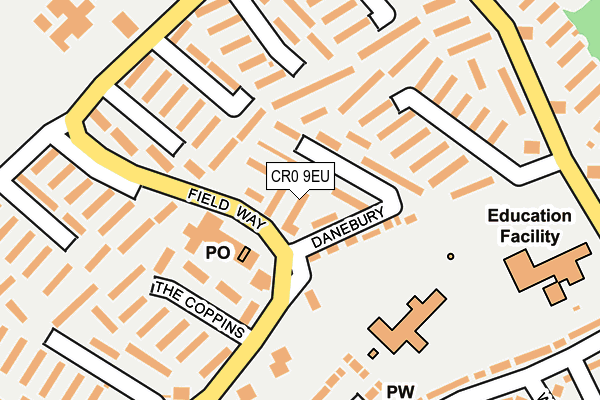 CR0 9EU map - OS OpenMap – Local (Ordnance Survey)