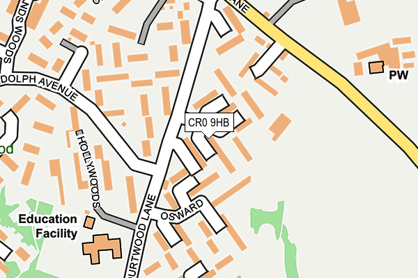 CR0 9HB map - OS OpenMap – Local (Ordnance Survey)