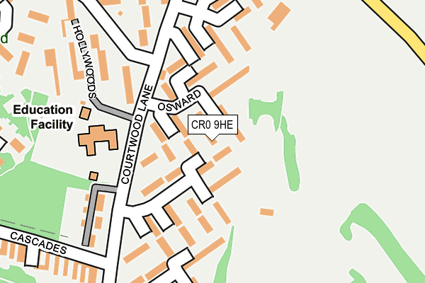 CR0 9HE map - OS OpenMap – Local (Ordnance Survey)