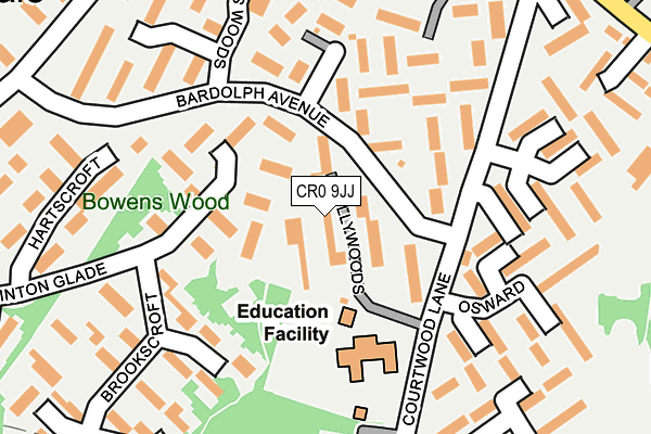 CR0 9JJ map - OS OpenMap – Local (Ordnance Survey)