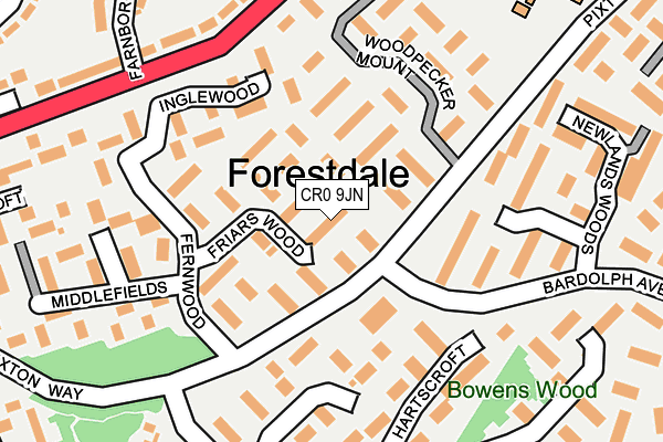 CR0 9JN map - OS OpenMap – Local (Ordnance Survey)