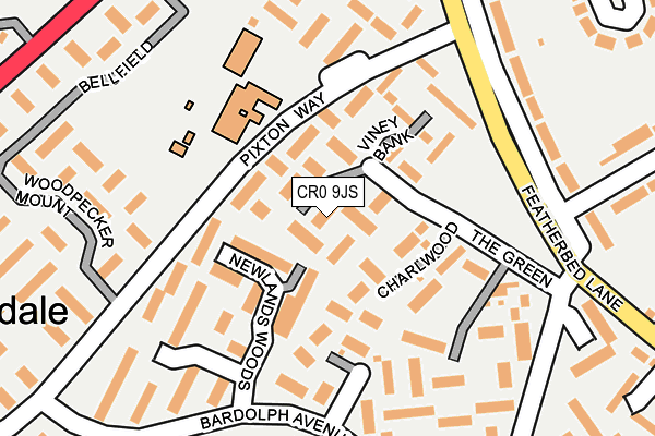 CR0 9JS map - OS OpenMap – Local (Ordnance Survey)