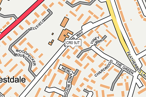 CR0 9JT map - OS OpenMap – Local (Ordnance Survey)