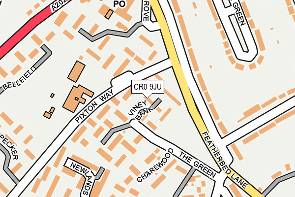 CR0 9JU map - OS OpenMap – Local (Ordnance Survey)