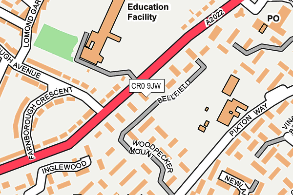 CR0 9JW map - OS OpenMap – Local (Ordnance Survey)