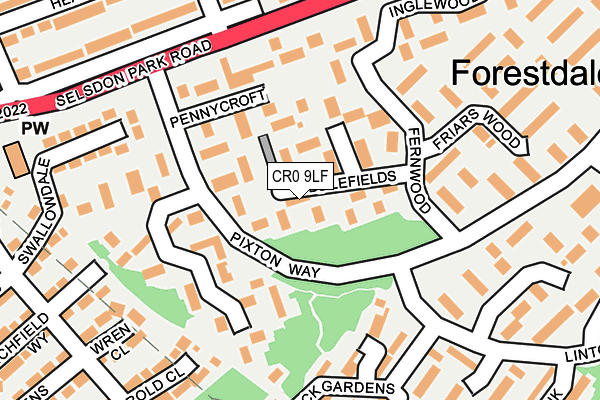 CR0 9LF map - OS OpenMap – Local (Ordnance Survey)