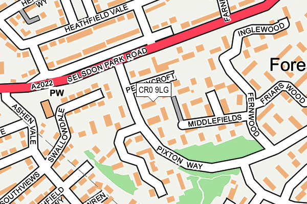 CR0 9LG map - OS OpenMap – Local (Ordnance Survey)